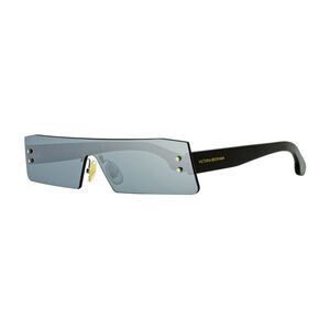 Victoria Beckham Sunglasses Rectangle Rimless, Black Frame and Solid Grey